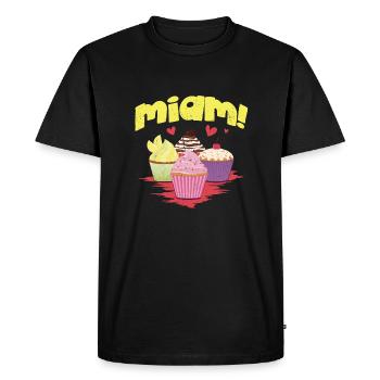 Miam des cupcakes ! - T-shirt Premium bio Homme - noir - Devant - Nico (187cm)