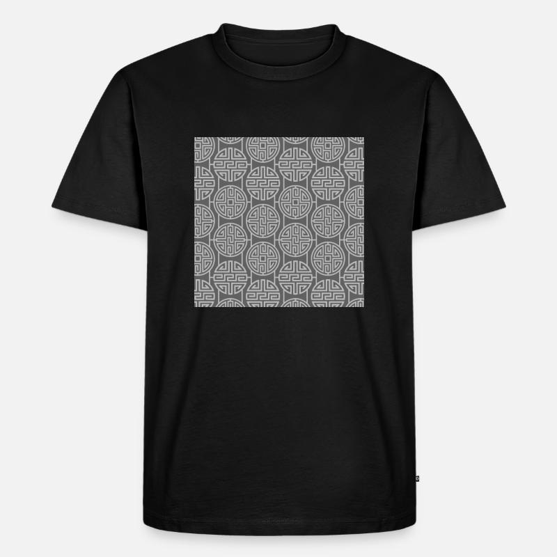 Chinesisches Muster - Männer Premium Bio T-Shirt - Schwarz