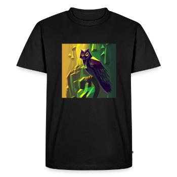 Owl Art 1 - Men's Premium Organic T-Shirt - black - Front - Nico (187cm)