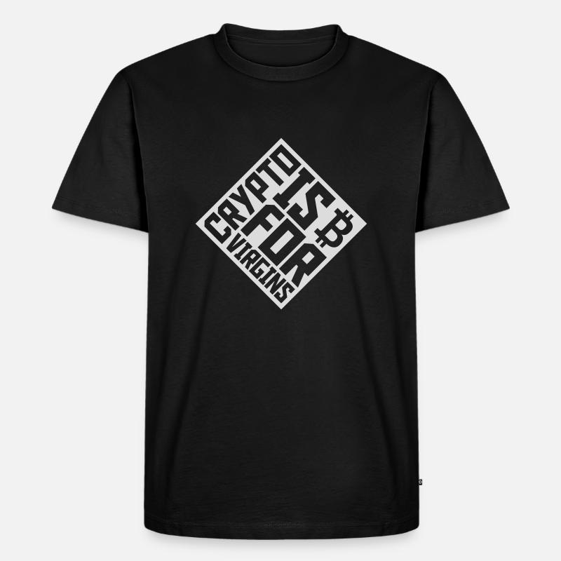 crypto is for virgins - Männer Premium Bio T-Shirt - Schwarz
