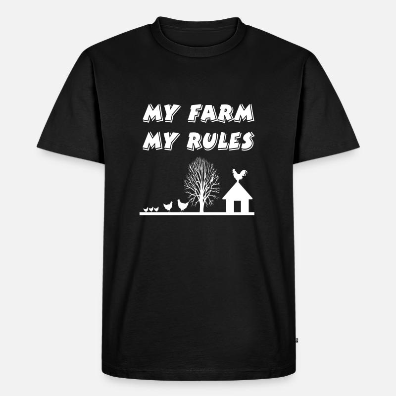 Bauernhof - Männer Premium Bio T-Shirt - Schwarz