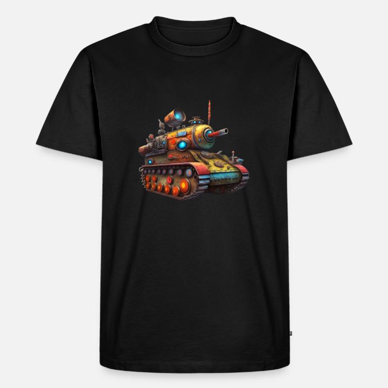 Panzer Steampunk - Männer Premium Bio T-Shirt - Schwarz