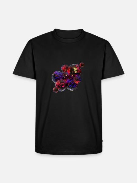 Bunte Abstrakte Kugeln - Männer Premium Bio T-Shirt - Schwarz