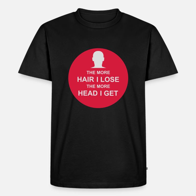 I get more head - Männer Premium Bio T-Shirt - Schwarz