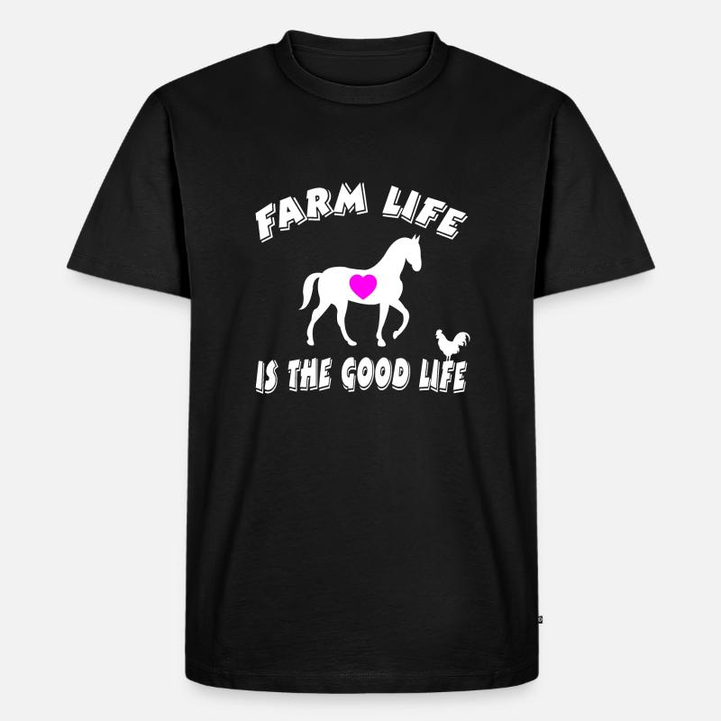 Bauernhof - Männer Premium Bio T-Shirt - Schwarz
