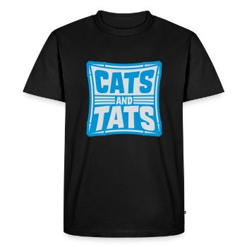 Citation de chats et de tats - T-shirt Premium bio Homme - noir - Devant - Nico (187cm)
