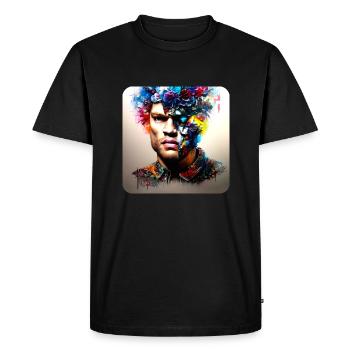 Son roulement profond - T-shirt Premium bio Homme - noir - Devant - Nico (187cm)