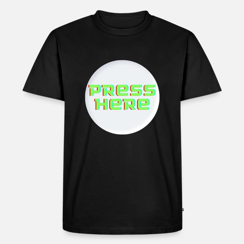 Button - Männer Premium Bio T-Shirt - Schwarz