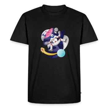 Espace sidéral - T-shirt Premium bio Homme - noir - Devant - Nico (187cm)