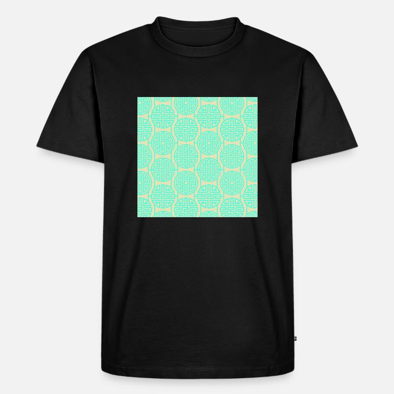 Chinesisches Muster - Männer Premium Bio T-Shirt - Schwarz