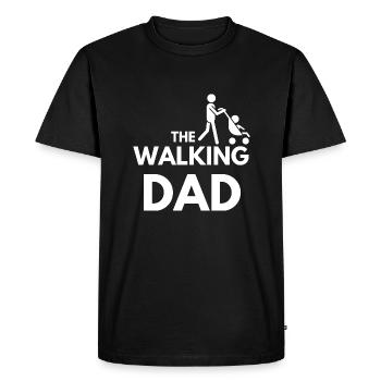 Le papa qui marche B wht - T-shirt Premium bio Homme - noir - Devant - Nico (187cm)