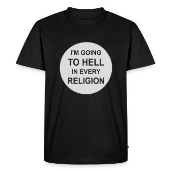 En allant en enfer - T-shirt Premium bio Homme - noir - Devant - Nico (187cm)