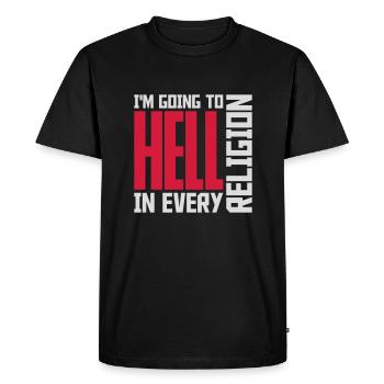 En allant en enfer - T-shirt Premium bio Homme - noir - Devant - Nico (187cm)