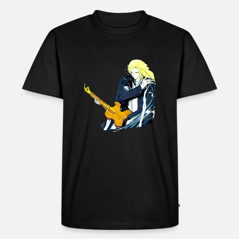 Typ mit Gitarre - Männer Premium Bio T-Shirt - Schwarz