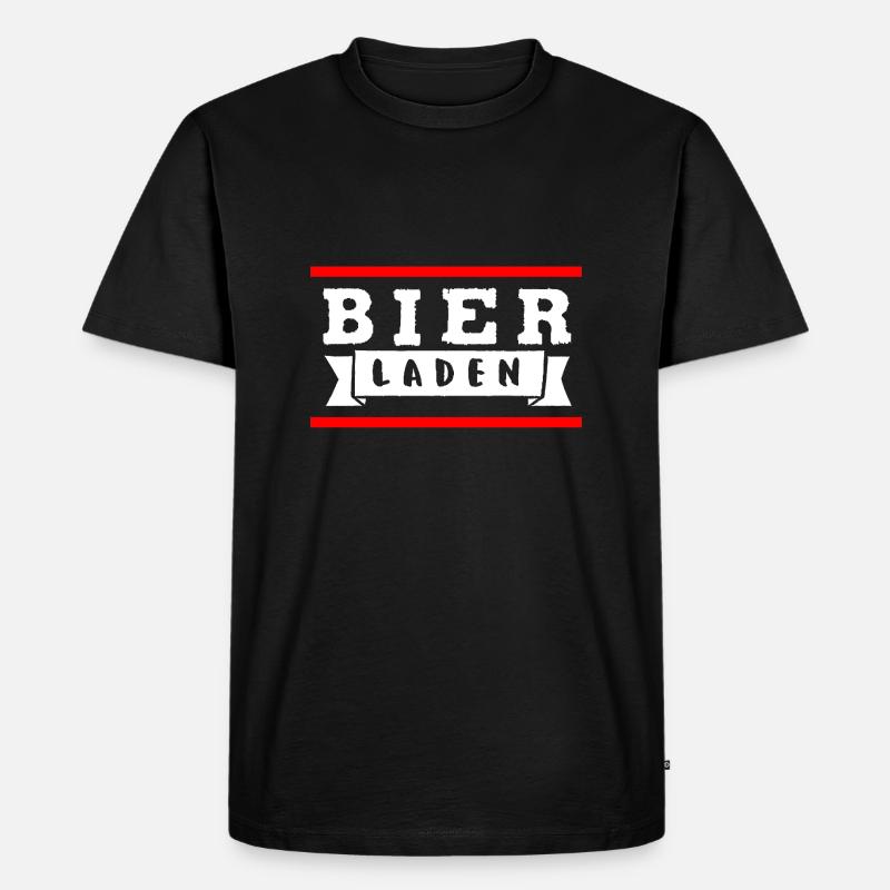 BierLaden weiss2 - Männer Premium Bio T-Shirt - Schwarz