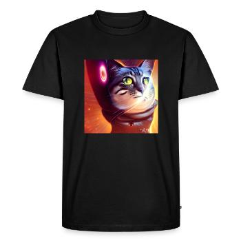 Le chat de l’univers - T-shirt Premium bio Homme - noir - Devant - Nico (187cm)