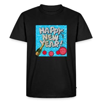 Bonne année ! - T-shirt Premium bio Homme - noir - Devant - Nico (187cm)