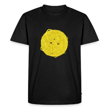 Explore 3D Yellow Sun Flares Spots Cool Experience - Men's Premium Organic T-Shirt - black - Front - Nico (187cm)