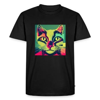 Chat fou - T-shirt Premium bio Homme - noir - Devant - Nico (187cm)