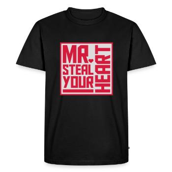 Mr steal your heart - Men's Premium Organic T-Shirt - black - Front - Nico (187cm)