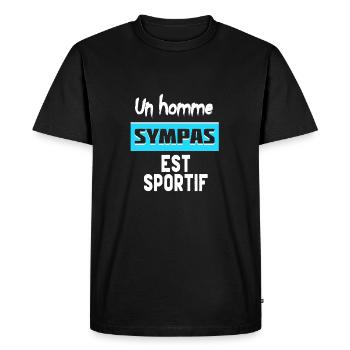 Idee cadeaux homme original , idee cadeaux homme - T-shirt Premium bio Homme - noir - Devant - Nico (187cm)