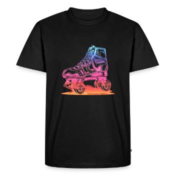 rollerblades patins rollers rollerskates retro - T-shirt Premium bio Homme - noir - Devant - Nico (187cm)