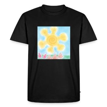 SOLEIL SUR LES PYRAMIDES - T-shirt Premium bio Homme - noir - Devant - Nico (187cm)