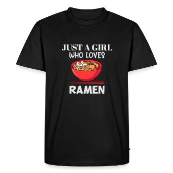 Just a girl who loves ramen - Men's Premium Organic T-Shirt - black - Front - Nico (187cm)