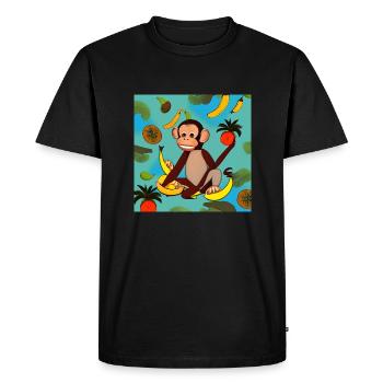 Fruit Frenzy Monkey - T-shirt Premium bio Homme - noir - Devant - Nico (187cm)