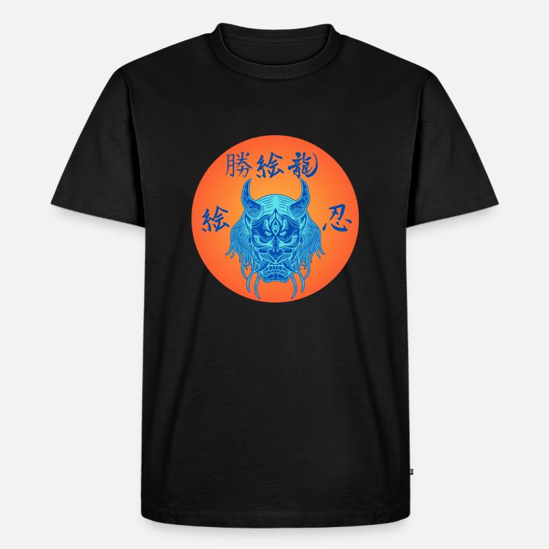 Samurai_evil - Männer Premium Bio T-Shirt - Schwarz