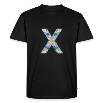 Lettre X en mandala - T-shirt Premium bio Homme - noir - Devant - Nico (187cm)