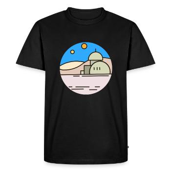 planète désertique - T-shirt Premium bio Homme - noir - Devant - Nico (187cm)