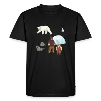 Famille esquimaude - T-shirt Premium bio Homme - noir - Devant - Nico (187cm)