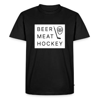 Viande de bière de hockey - T-shirt Premium bio Homme - noir - Devant - Nico (187cm)