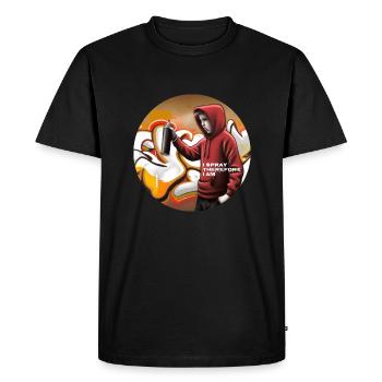 JE PULVÉRISE DONC JE SUIS - Pulvérisateur avec canette - T-shirt Premium bio Homme - noir - Devant - Nico (187cm)