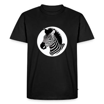 Fun Zebra Cartoon Funny Nature Animal Safari 9 - Men's Premium Organic T-Shirt - black - Front - Nico (187cm)