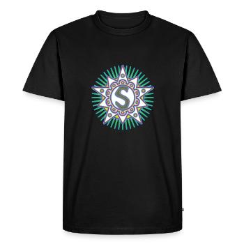 Stars with the letter S. Your word - your thought - Men's Premium Organic T-Shirt - black - Front - Nico (187cm)