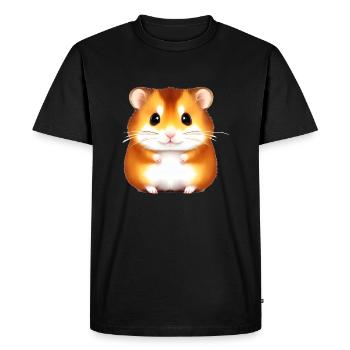 Mignon Dessin Animé Hamster Love Pet 22 - T-shirt Premium bio Homme - noir - Devant - Nico (187cm)