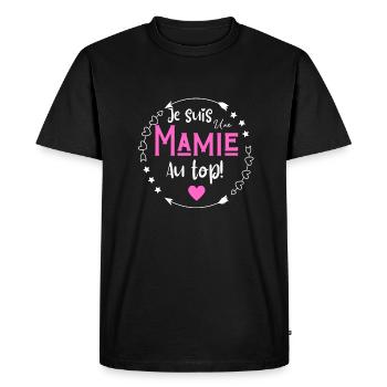 Je suis une mamie au top - T-shirt Premium bio Homme - noir - Devant - Nico (187cm)