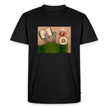 Journée parfaite - T-shirt Premium bio Homme - noir - Devant - Nico (187cm)