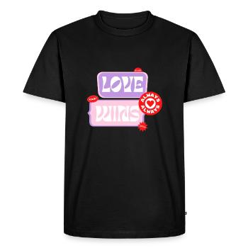 love wins - T-shirt Premium bio Homme - noir - Devant - Nico (187cm)