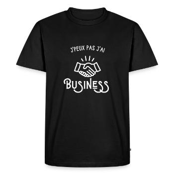 je peux pas j'ai business - T-shirt Premium bio Homme - noir - Devant - Nico (187cm)