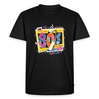 summer cute happy trendy beach 80s retro vintage - Men's Premium Organic T-Shirt - black - Front - Nico (187cm)
