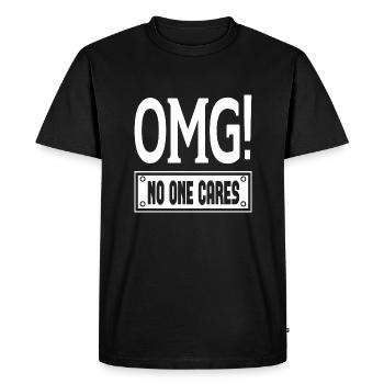 OMG! No One Cares - Men's Premium Organic T-Shirt - black - Front - Nico (187cm)