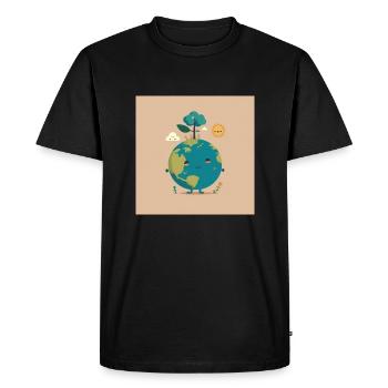 Une jolie planète terre - T-shirt Premium bio Homme - noir - Devant - Nico (187cm)