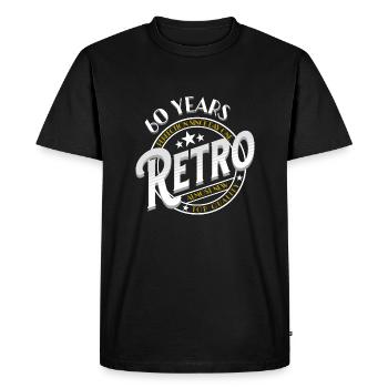 60 ans rétro anniversaire - T-shirt Premium bio Homme - noir - Devant - Nico (187cm)