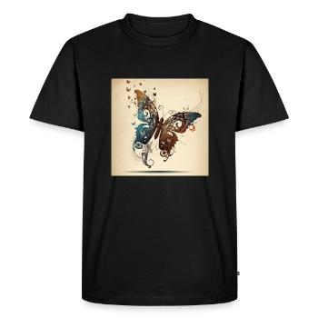 Papillon, notes - T-shirt Premium bio Homme - noir - Devant - Nico (187cm)