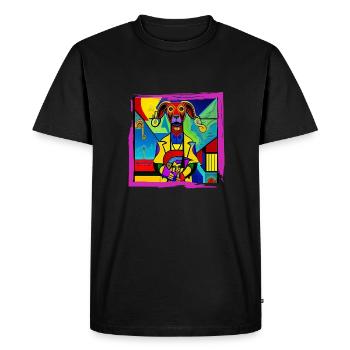 Super hero dog #14 - Men's Premium Organic T-Shirt - black - Front - Nico (187cm)