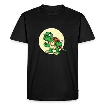 Lili la tortue grognonne - T-shirt Premium bio Homme - noir - Devant - Nico (187cm)