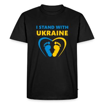 Je soutiens l’Ukraine - T-shirt Premium bio Homme - noir - Devant - Nico (187cm)